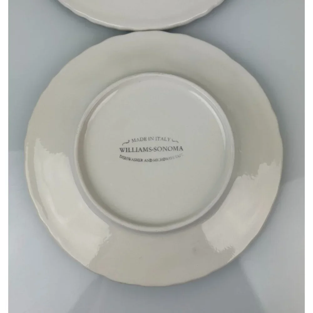 Williams Sonoma Napa Sage Green Italy Leaf & Grape Salad Plates 8.75
